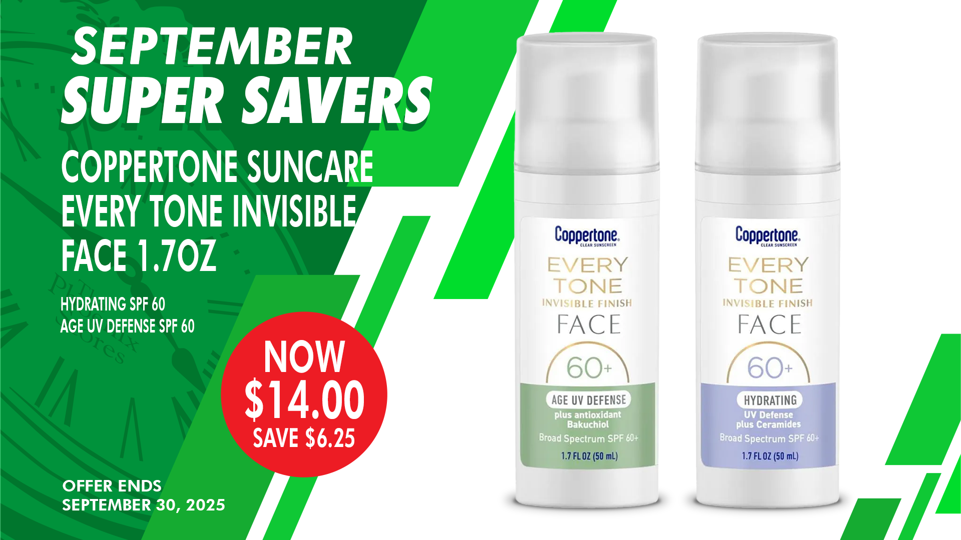 COPPERTONE SUNCARE EVERY TONE INVISIBLE FACE 1.7OZ