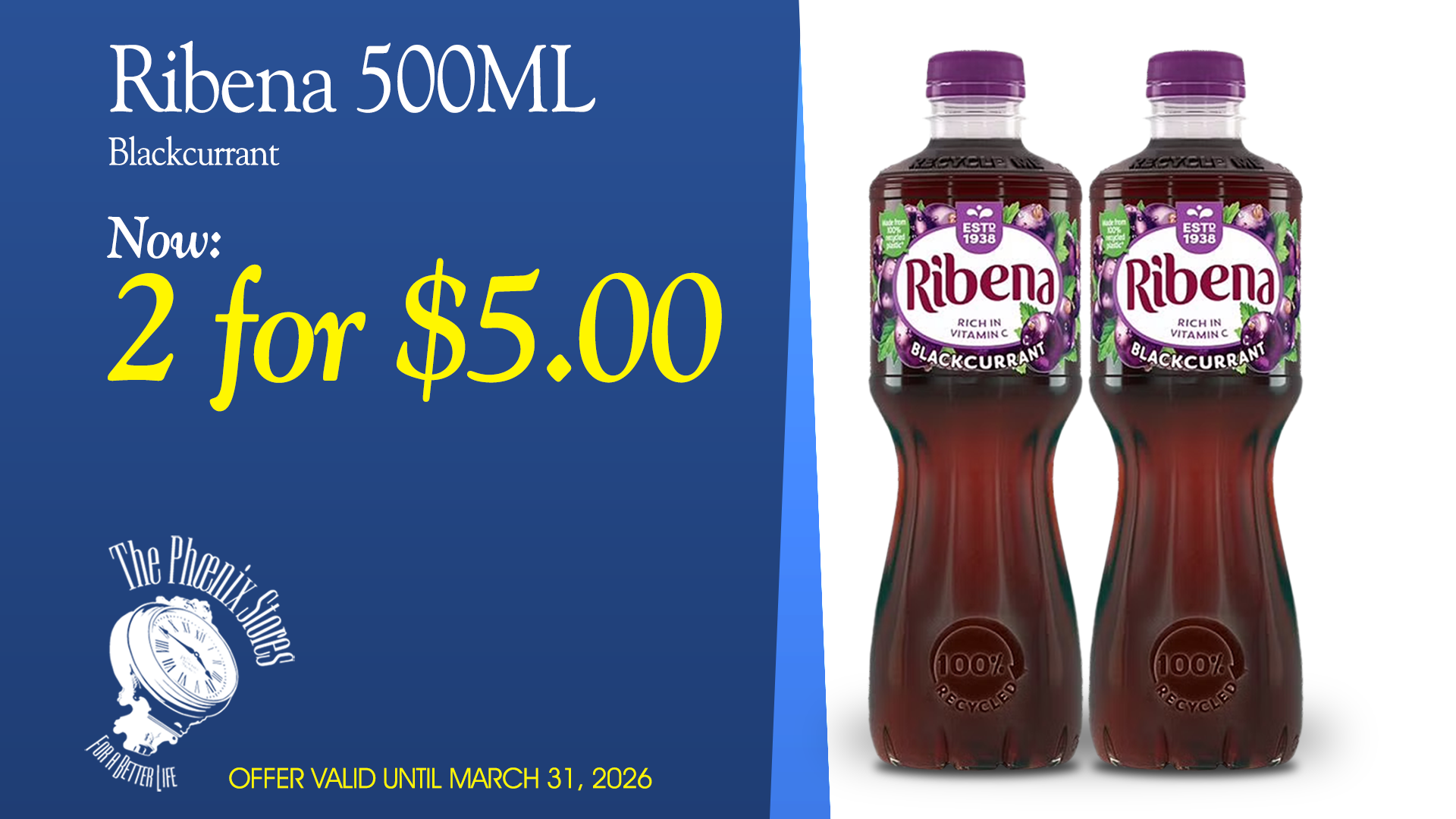 RIBENA BLACKCURRANT 500ML